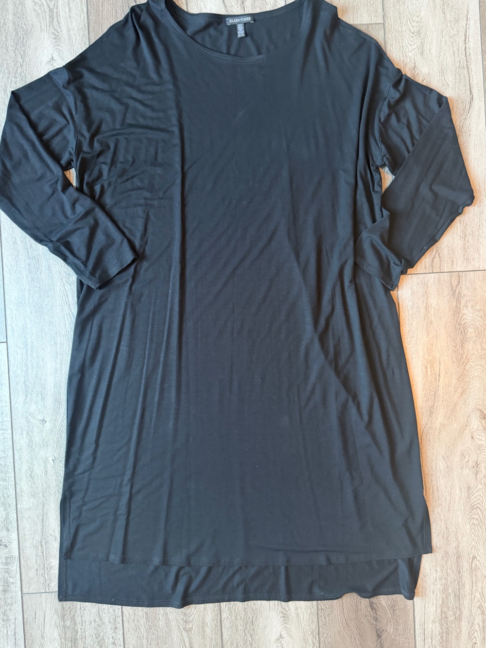 Eileen Fisher- Classic Black Comfy Long Sleeve Dress (XL)